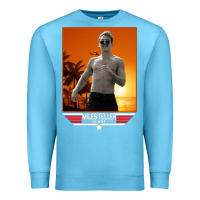 Ocean Blue rooster topgun retro Premium Sweatshirt - lanVoArt