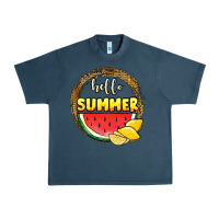 Midnight Navy hello summer watermelon Urban Heavy Tee - JahusDesignShop