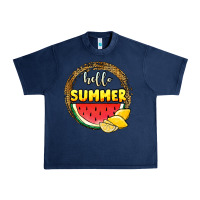 Navy hello summer watermelon Urban Heavy Tee - JahusDesignShop