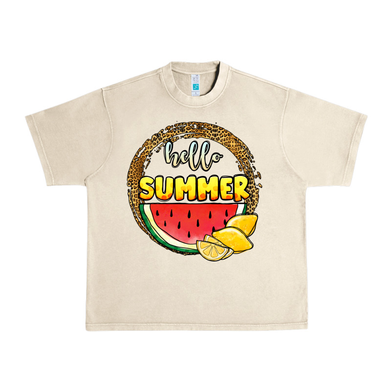 Hello Summer Watermelon Urban Heavy Tee by JahusDesignShop | Teevron