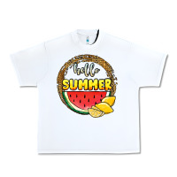 White hello summer watermelon Urban Heavy Tee - JahusDesignShop