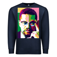 Navy malcolm x Premium Sweatshirt - lanVoArt