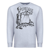 Heather Grey the alien paul Premium Sweatshirt - lanVoArt