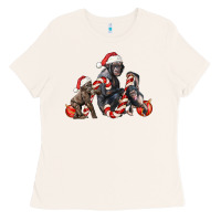Bone christmas chimpanzee and gorilla Ladies Tee - LillyAllenDesigns
