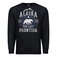 Black alaska the last frontier shirt   adventure alaskan home gift t shirt Premium Sweatshirt - lanVoArt
