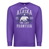 Purple alaska the last frontier shirt   adventure alaskan home gift t shirt Premium Sweatshirt - lanVoArt