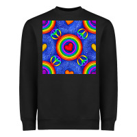 Black Pride lgbtq hearts and peace symbol seamless patte Heavyweight Sweatshirt - BundleAndBundleShop