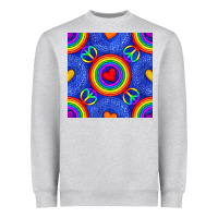 Pride Lgbtq Hearts And Peace Symbol Seamless Patte Heavyweight Sweatshirt | Teevron
