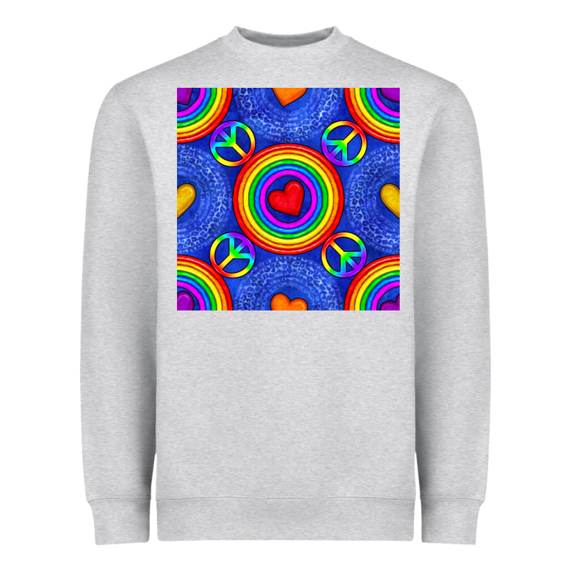 Pride Lgbtq Hearts And Peace Symbol Seamless Patte Heavyweight Sweatshirt by BundleAndBundleShop | Teevron