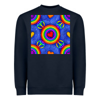 Navy Pride lgbtq hearts and peace symbol seamless patte Heavyweight Sweatshirt - BundleAndBundleShop
