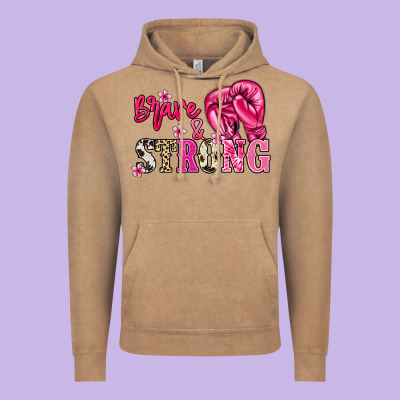 Brave And Strong Cancer Awareness Vintage Hoodie Designed By Howdyjamesfarm