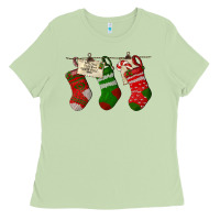 Matcha Christmas Socks With Santa Letter Ladies Tee - LillyAllenDesigns