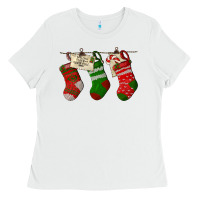 White Christmas Socks With Santa Letter Ladies Tee - LillyAllenDesigns