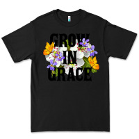 Black Grow In Grace Premium Tee - LillyAllenDesigns
