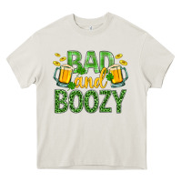 Cream Bad And Boozy St. Patricks Heavy Core Tee - BundleAndBundleShop