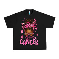Black lets beat cancer afro messy bun Urban Heavy Tee - texasbilliewilder