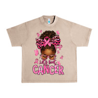 French Oak lets beat cancer afro messy bun Urban Heavy Tee - texasbilliewilder