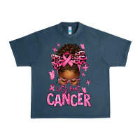 Lets Beat Cancer Afro Messy Bun Urban Heavy Tee | Teevron