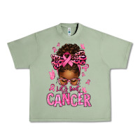 Oil Green lets beat cancer afro messy bun Urban Heavy Tee - texasbilliewilder