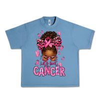 Pebble Blue lets beat cancer afro messy bun Urban Heavy Tee - texasbilliewilder