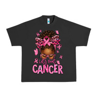 Pigment Black lets beat cancer afro messy bun Urban Heavy Tee - texasbilliewilder