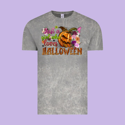 Just A Girl Who Loves Halloween Vintage Tee Designed By Nancycooperartshop