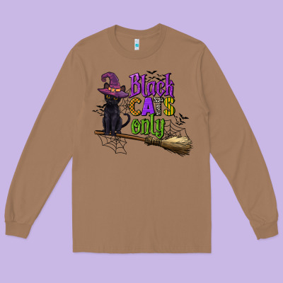 Black Cats Only Long Sleeve Tee Designed By Cowgirlartshop