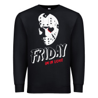 Black friday the 13th friday i'm in love vintage style horror halloween t sh Premium Sweatshirt - lanVoArt