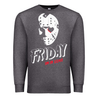 Charcoal Heather friday the 13th friday i'm in love vintage style horror halloween t sh Premium Sweatshirt - lanVoArt