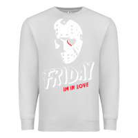 Dove Grey friday the 13th friday i'm in love vintage style horror halloween t sh Premium Sweatshirt - lanVoArt