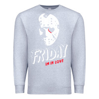 Heather Grey friday the 13th friday i'm in love vintage style horror halloween t sh Premium Sweatshirt - lanVoArt