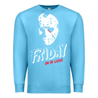 Ocean Blue friday the 13th friday i'm in love vintage style horror halloween t sh Premium Sweatshirt - lanVoArt