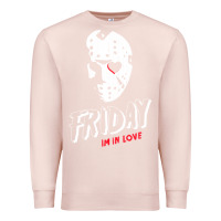 Pale Pink friday the 13th friday i'm in love vintage style horror halloween t sh Premium Sweatshirt - lanVoArt