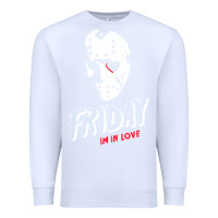 White friday the 13th friday i'm in love vintage style horror halloween t sh Premium Sweatshirt - lanVoArt