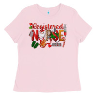 Bubblegum Pink Registered Nurse Christmas Ladies Tee - LillyAllenDesigns