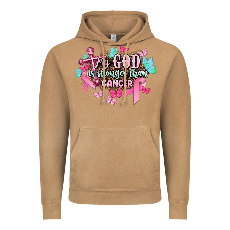 My God Is Stronger Than Cancer Awareness Vintage Hoodie by HowdyJamesFarm | Teevron