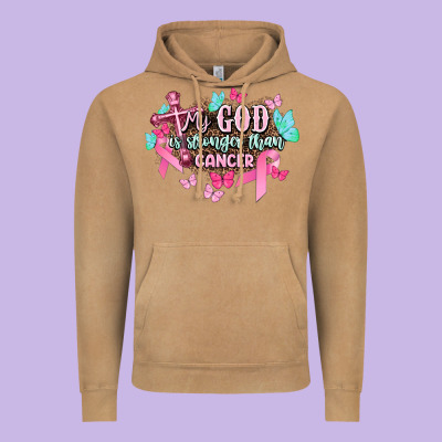 My God Is Stronger Than Cancer Awareness Vintage Hoodie Designed By Howdyjamesfarm