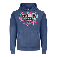 Vintage Denim My god is stronger than Cancer Awareness Vintage Hoodie - HowdyJamesFarm