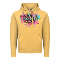 Vintage Mustard My god is stronger than Cancer Awareness Vintage Hoodie - HowdyJamesFarm
