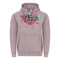 Vintage Zinc My god is stronger than Cancer Awareness Vintage Hoodie - HowdyJamesFarm