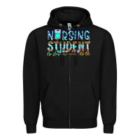 Black Nursing Student No Sleep No Money No Life Zipper Hoodie - CowhideDigitalArt