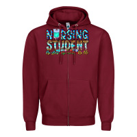 Burgundy Nursing Student No Sleep No Money No Life Zipper Hoodie - CowhideDigitalArt