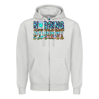Dove Grey Nursing Student No Sleep No Money No Life Zipper Hoodie - CowhideDigitalArt
