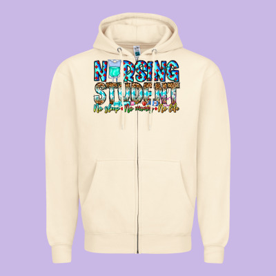 Nursing Student No Sleep No Money No Life Zipper Hoodie Designed By Cowhidedigitalart
