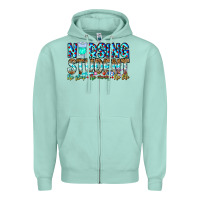 Seafoam Nursing Student No Sleep No Money No Life Zipper Hoodie - CowhideDigitalArt