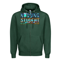Sports Green Nursing Student No Sleep No Money No Life Zipper Hoodie - CowhideDigitalArt