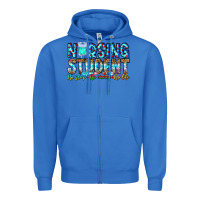 True Royal Nursing Student No Sleep No Money No Life Zipper Hoodie - CowhideDigitalArt