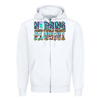 White Nursing Student No Sleep No Money No Life Zipper Hoodie - CowhideDigitalArt