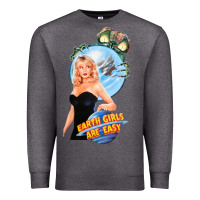 Charcoal Heather not of this earth girls are easy mixup Premium Sweatshirt - lanVoArt