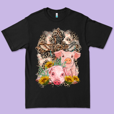 Western Pigs With Crosses Premium Tee Designed By Lillyallendesigns